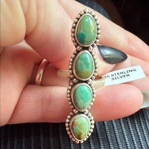 SOLD 📦📦Mojave turquoise quad Oval  Sterling Silver Ring